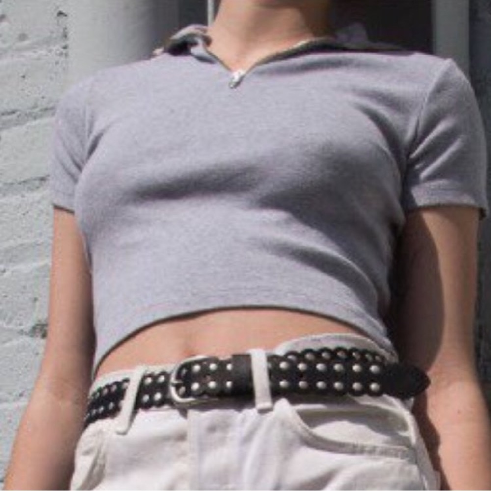 Croped zip up tee